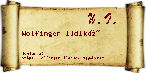 Wolfinger Ildikó névjegykártya